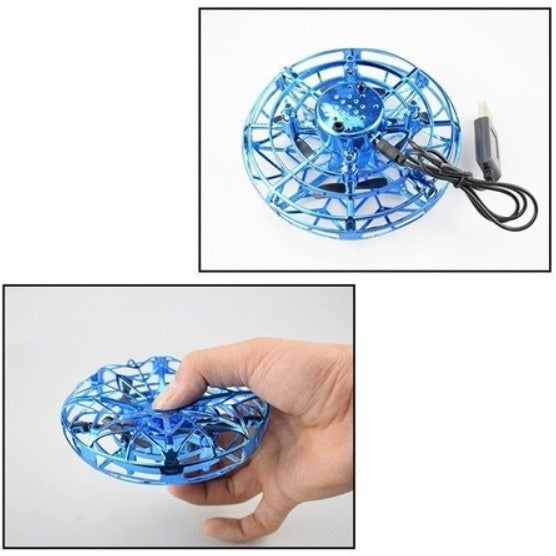 Mini drona FOXMAG24, OZN, incarcare USB, senzori infrarosu, ABS, albastru
