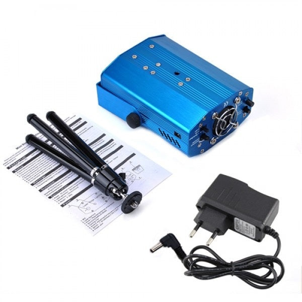 Mini proiector laser, OEM, 2 culori, Trepied, Albastru