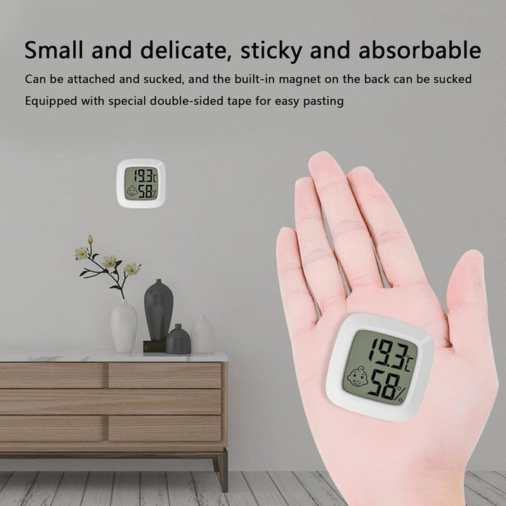 Mini termometru si higrometru digital, cu afisaj LCD, pentru temperatura si umiditatea din interior 4.5x4.5 cm