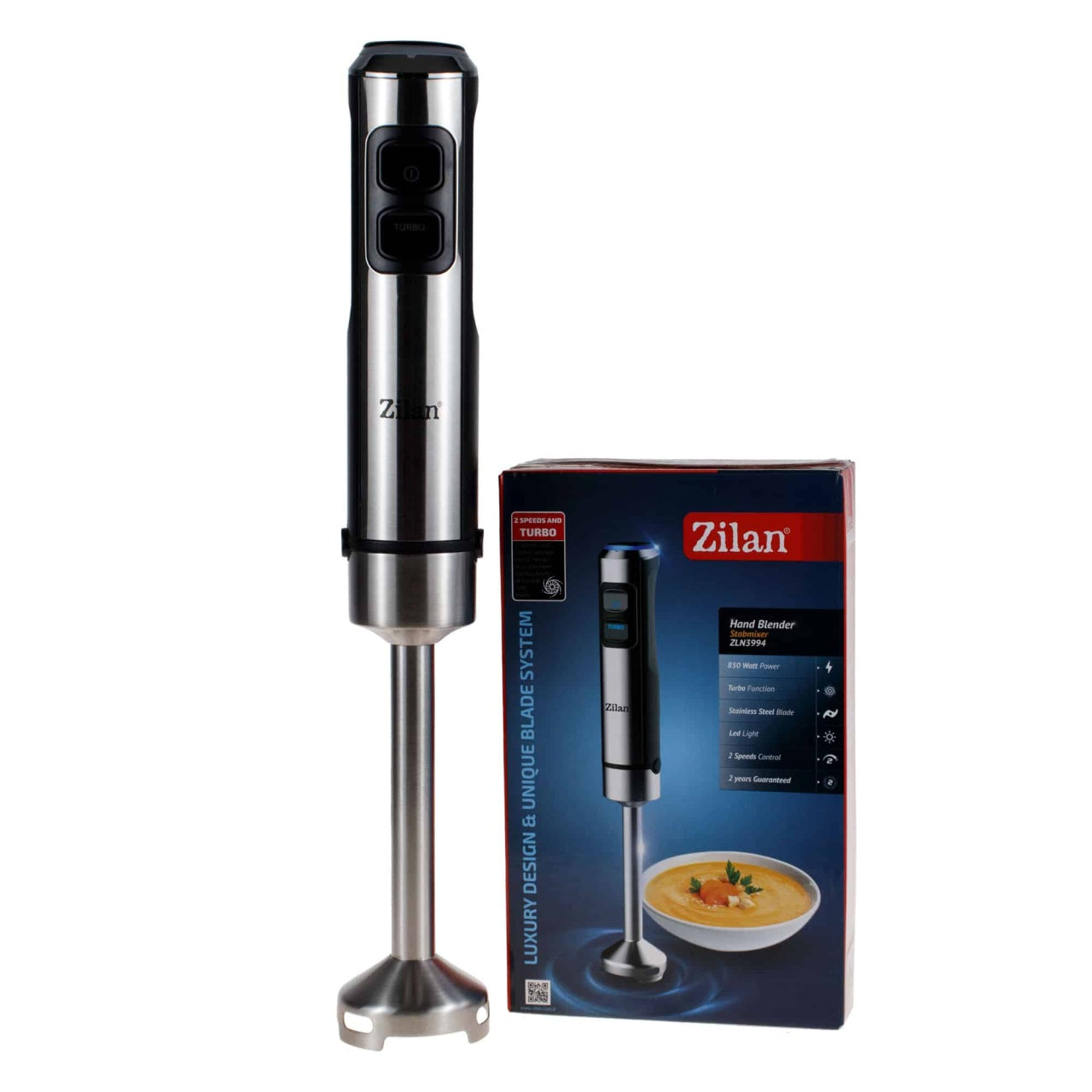 Mixer vertical inox cu putere 850W si 15000 rpm, picior detasabil