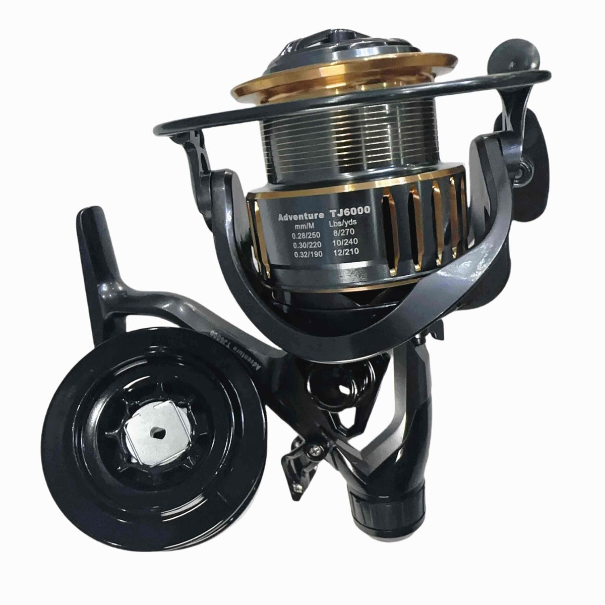 Mulineta Spinning pentru Pescuit, Model TJ 6000 – imagine de catalog pe fundal alb cald