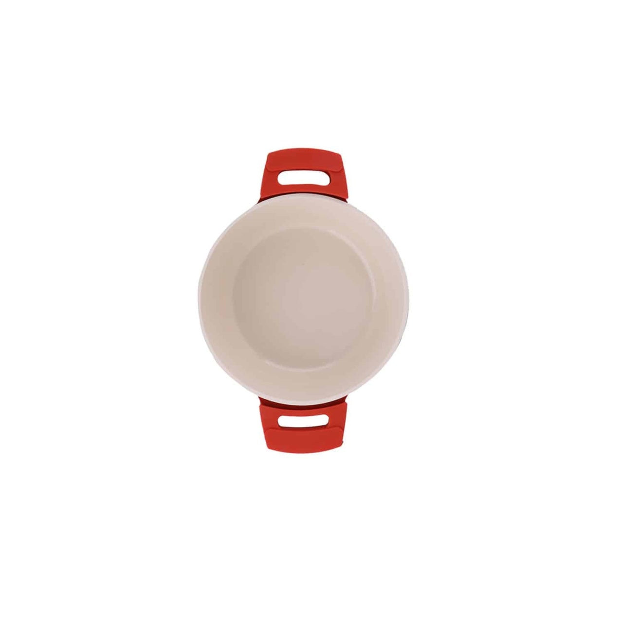 Oala ceramica cu capac 24 cm, capacitate 3.5 L, rosie, compatibila inductie