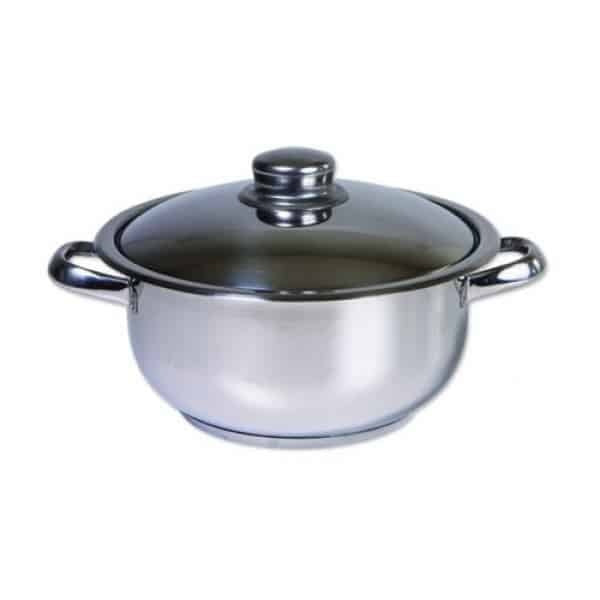 Oala cu capac inox, capacitate 8 litri, diametru 26 cm, fund sandwich