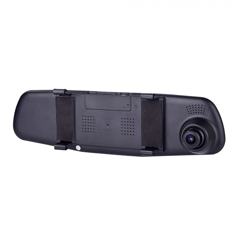 Oglinda retrovizoare cu camera video DVR fata-spate pentru monitorizare trafic, Full HD, cu G-sensor, ecran 4.3 inch