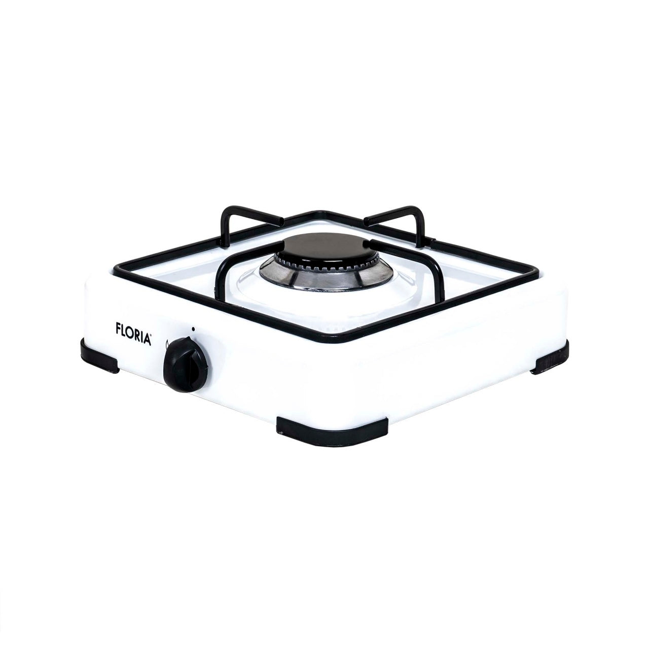 Pachet aragaz 1 ochi 28x28 cm cu ceas, furtun gaz 2m si aprinzator alb