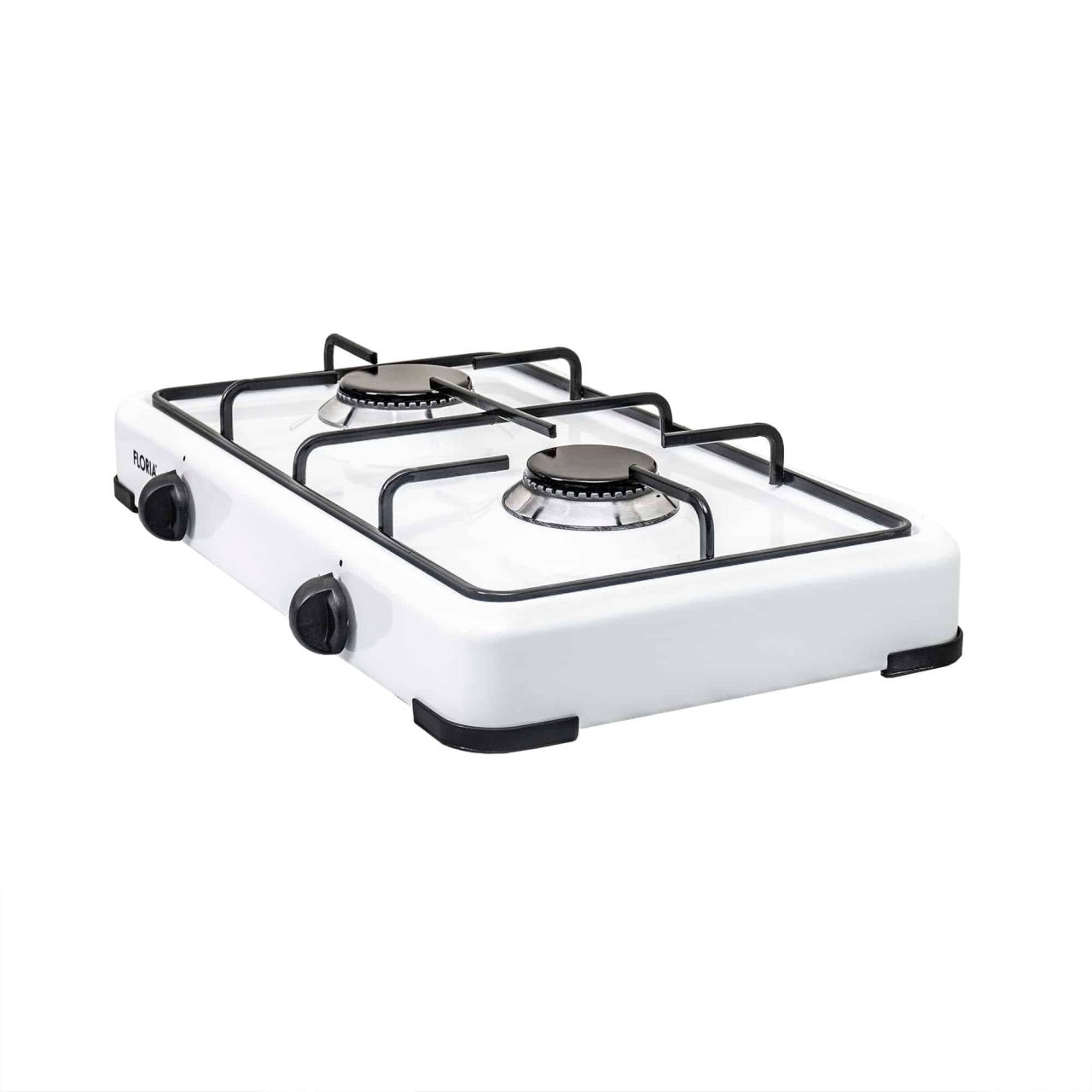 Pachet aragaz 2 ochiuri 51x28 cm cu ceas butelie si accesorii gaz alb