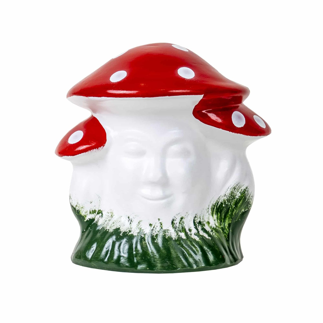 Pachet decorativ cu lebada ghiveci 53cm, 2 pitici plastic 38cm si ciuperca ceramica 25cm