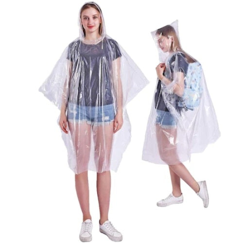 Pelerina de ploaie, cu gluga, din material impermeabil, marime universala pentru adulti, transparenta