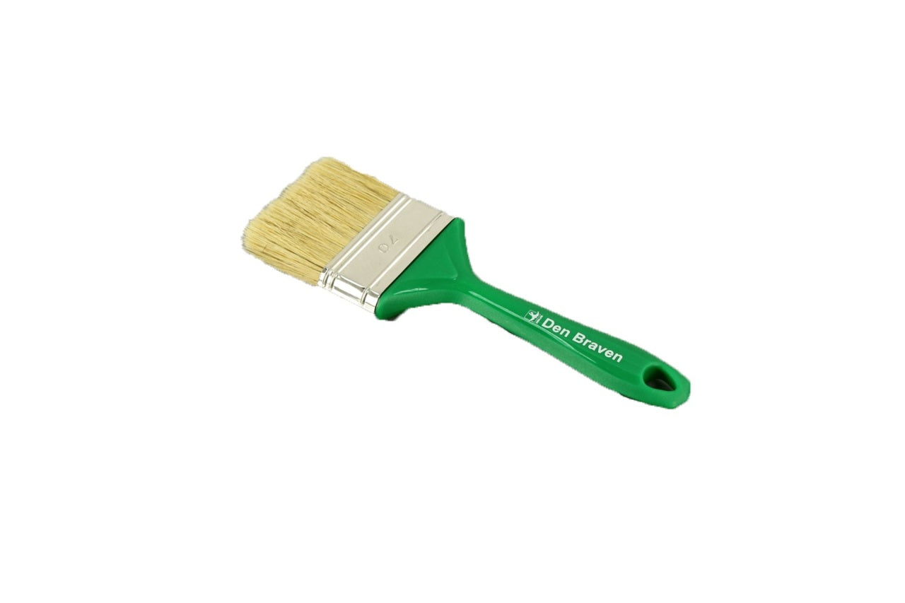 Pensula pentru vopsit 70 mm cu par natural si maner plastic verde