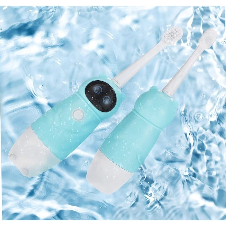 Periuta de dinti electrica, pentru copii, din ABS, pentru 2-13 ani, in forma de ursulet, albastru