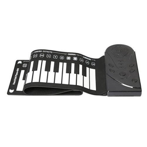 Pian Flexibil portabil cu 49 Clape Foxmag24, Functie de Inregistare, 8 Stiluri de Sunete Volum Reglabil, Difuzor Incorporat, Functie de Inregistare, Design Ergonomic, Alb si Negru