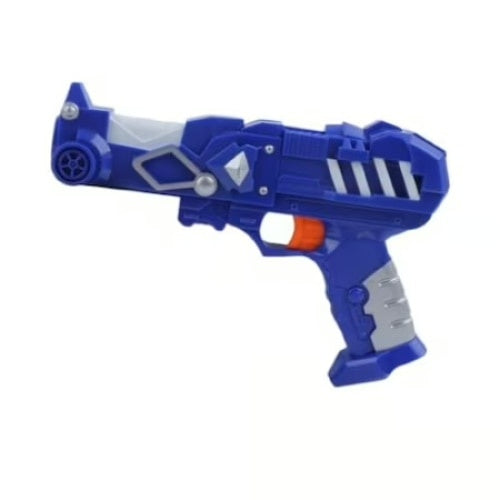 Pistol cu gloante din burete, cu raza de actiune 15m, din plastic, albastru