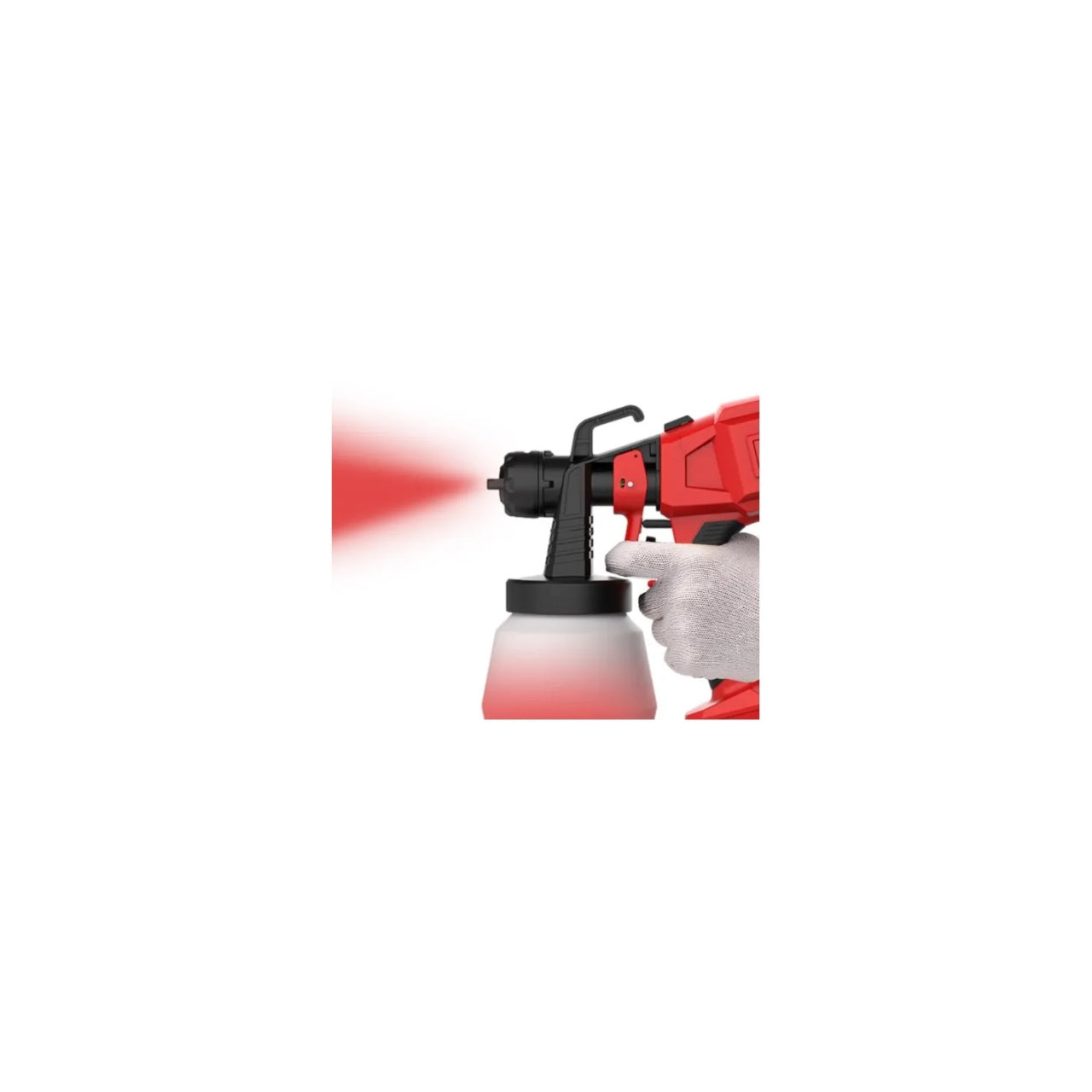 Pistol de vopsit, cu rezervor de 800 ml, cu acumulator inclus, duza reglabila, cu piese detasabile pentru o curatare usoara, rosu