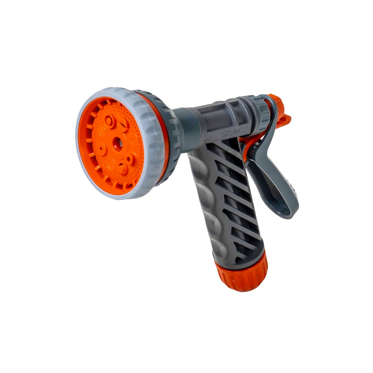 Pistol pentru udat reglabil cu 6 functii si 3 accesorii, plastic gri-portocaliu