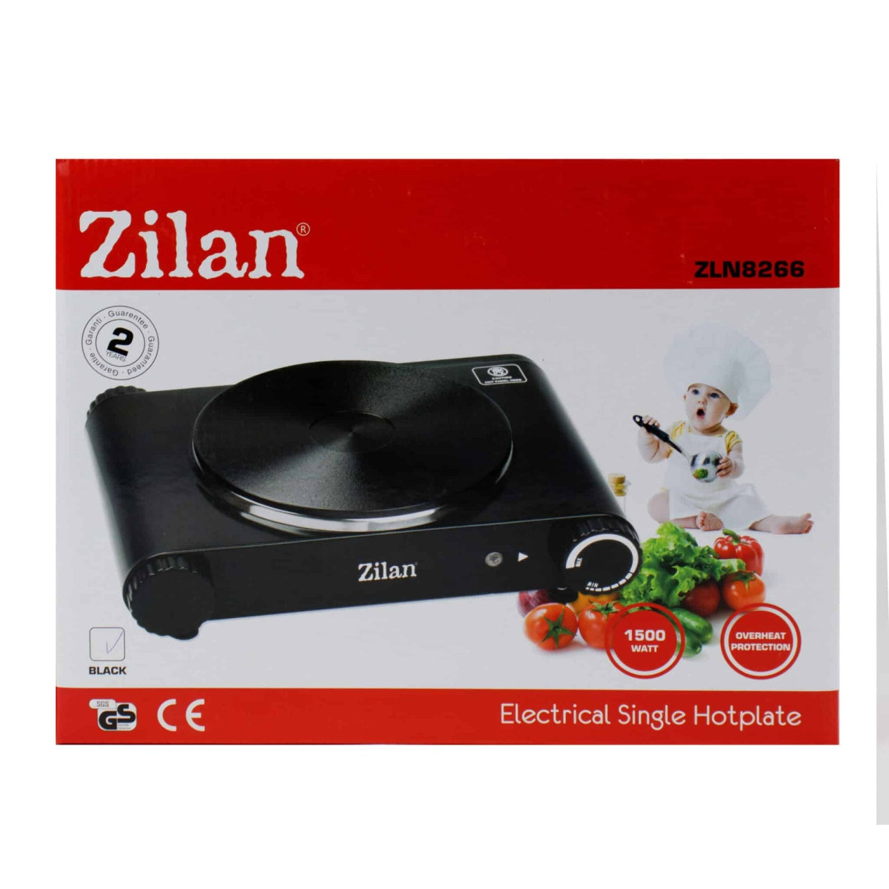 Plita electrica cu 1 ochi, termostat reglabil, 1500W, placa fonta neagra
