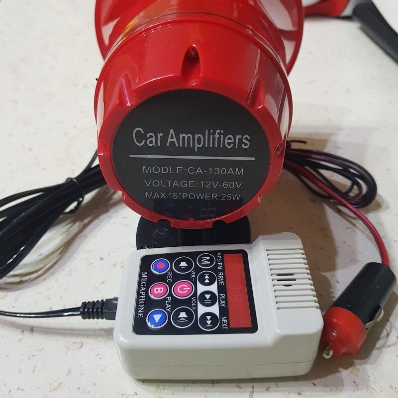 Portavoce auto cu inregistrare si slot USB, card, radio FM, 25W, adaptor 12V inclus, model CA-130AM