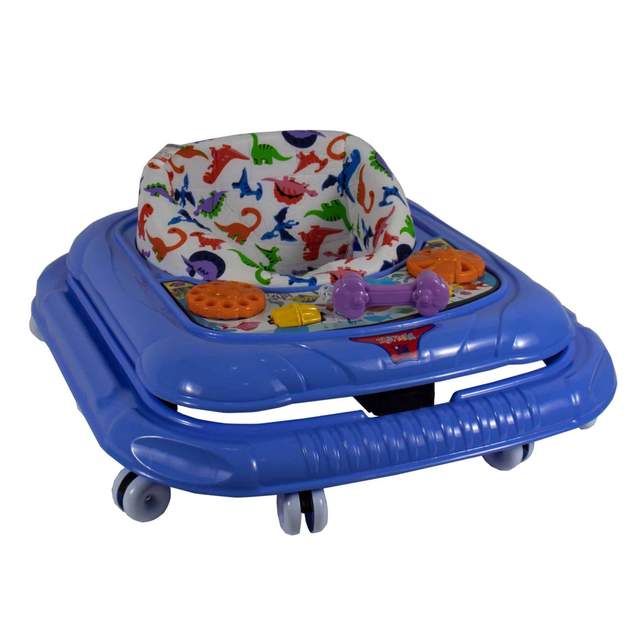 Premergator pentru copii 6 luni+ cu scaun reglabil si 10 roti pivotante, albastru