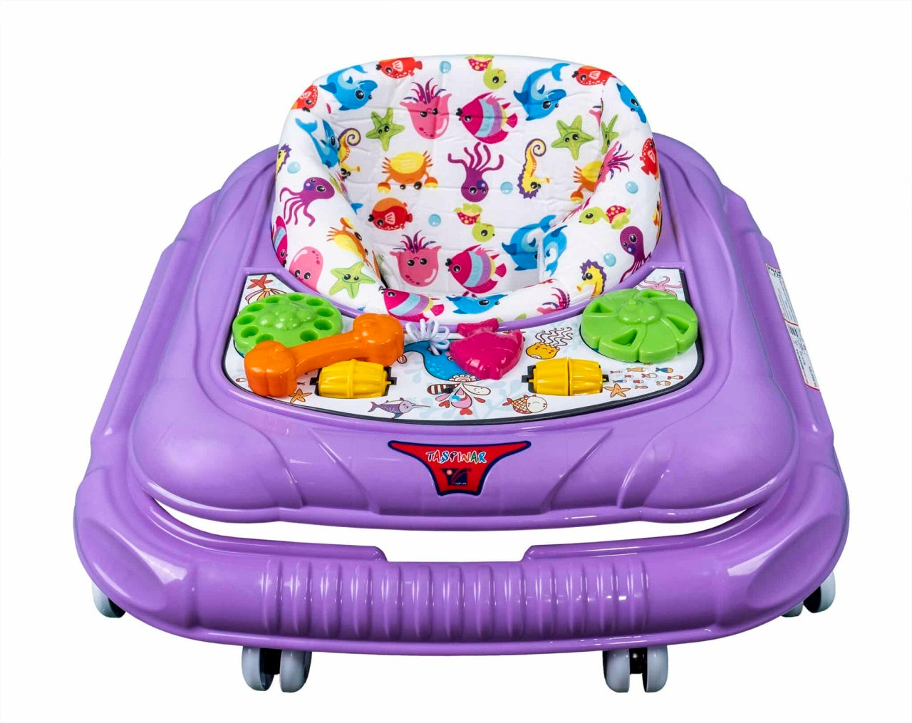 Premergator pentru copii 6 luni+ cu scaun reglabil si 10 roti pivotante lila