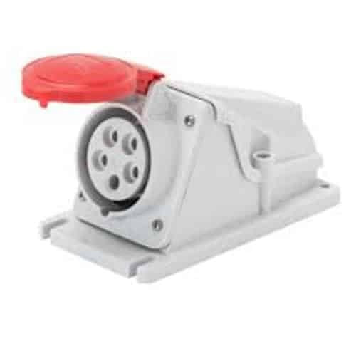 Priza fixa industriala 3P+N+T 16A 400V IP44 6H, culoare rosie