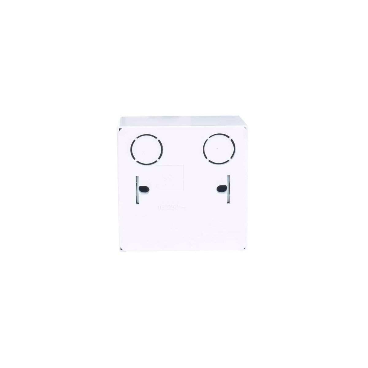 Priza simpla 16A, 250V, culoare alb, dimensiuni 65x65x40 mm