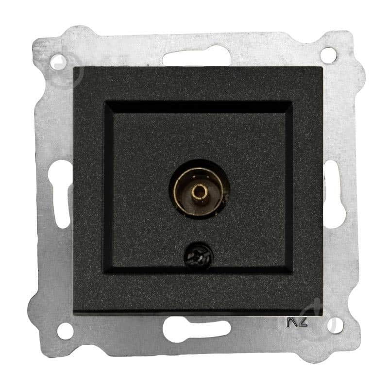 Priza TV incastrata neagra, dimensiuni 7.5x7.5 cm