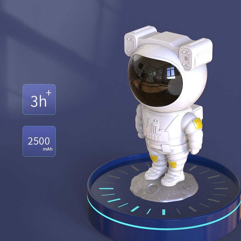 Proiector de stele Astronaut, copii si adulti, LED, Telecomanda, reglare 360º, Alb