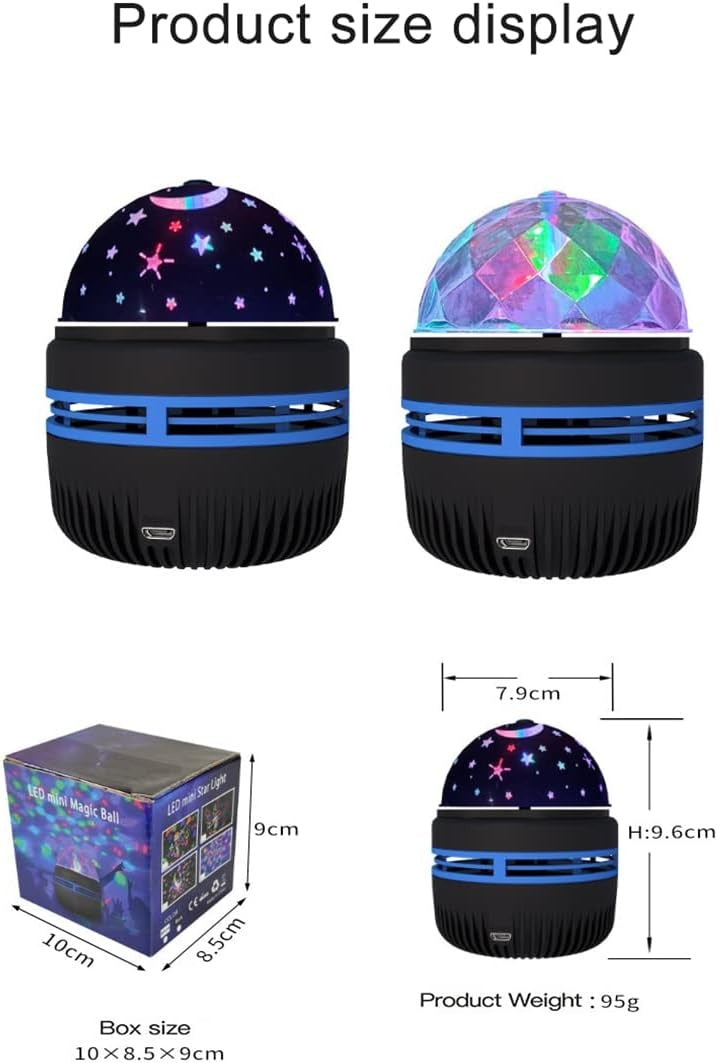 Proiector LED, lampa de noapte decorativa, efecte luminoase RGB, 7.9x9.6cm