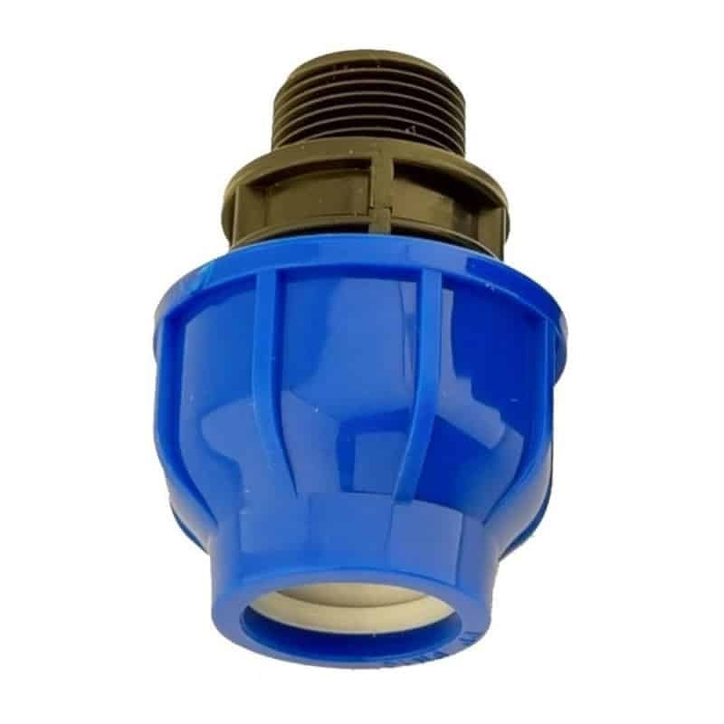 Racord compresiune cu filet exterior 25mm 3/4 inch pentru tevi PEHD