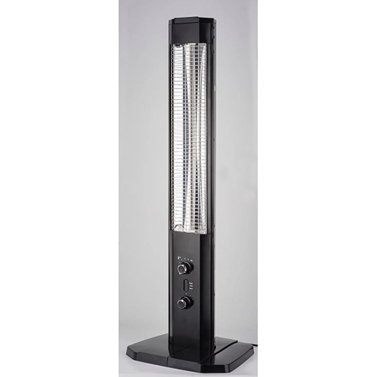 Radiator incalzitor terasa cu infrarosu, putere maxima 1800W, vertical, cu 1 element, 2 trepte de caldura, control mecanic, negru