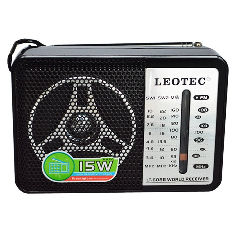 Radio portabil Leotec LT-608B, 4 benzi, mufa jack
