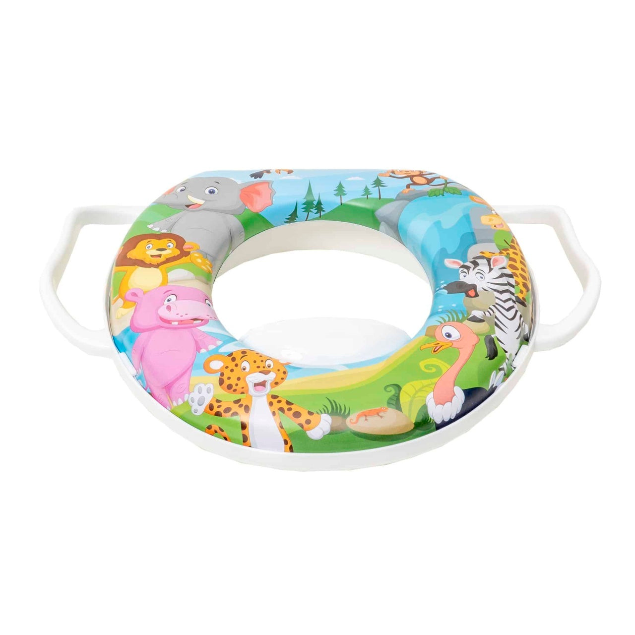 Reductor WC copii cu manere si burete moale, dimensiuni 30x28 cm