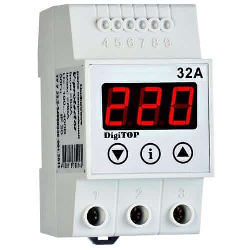 Releu protectie tensiune 32A cu montaj pe sina DIN, indicator LED, alb