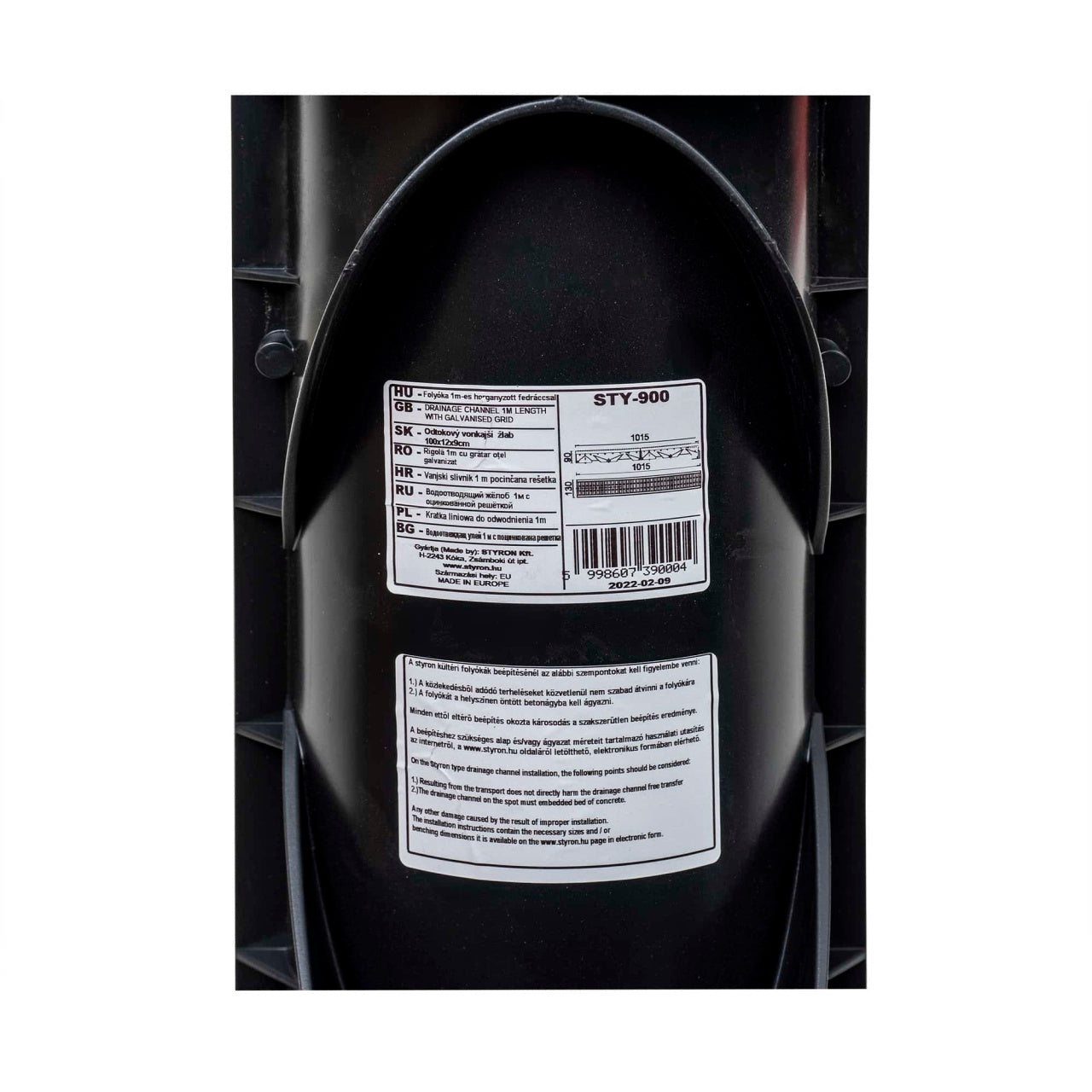Rigola cu capac zincat, 100x13 cm, culoare negru
