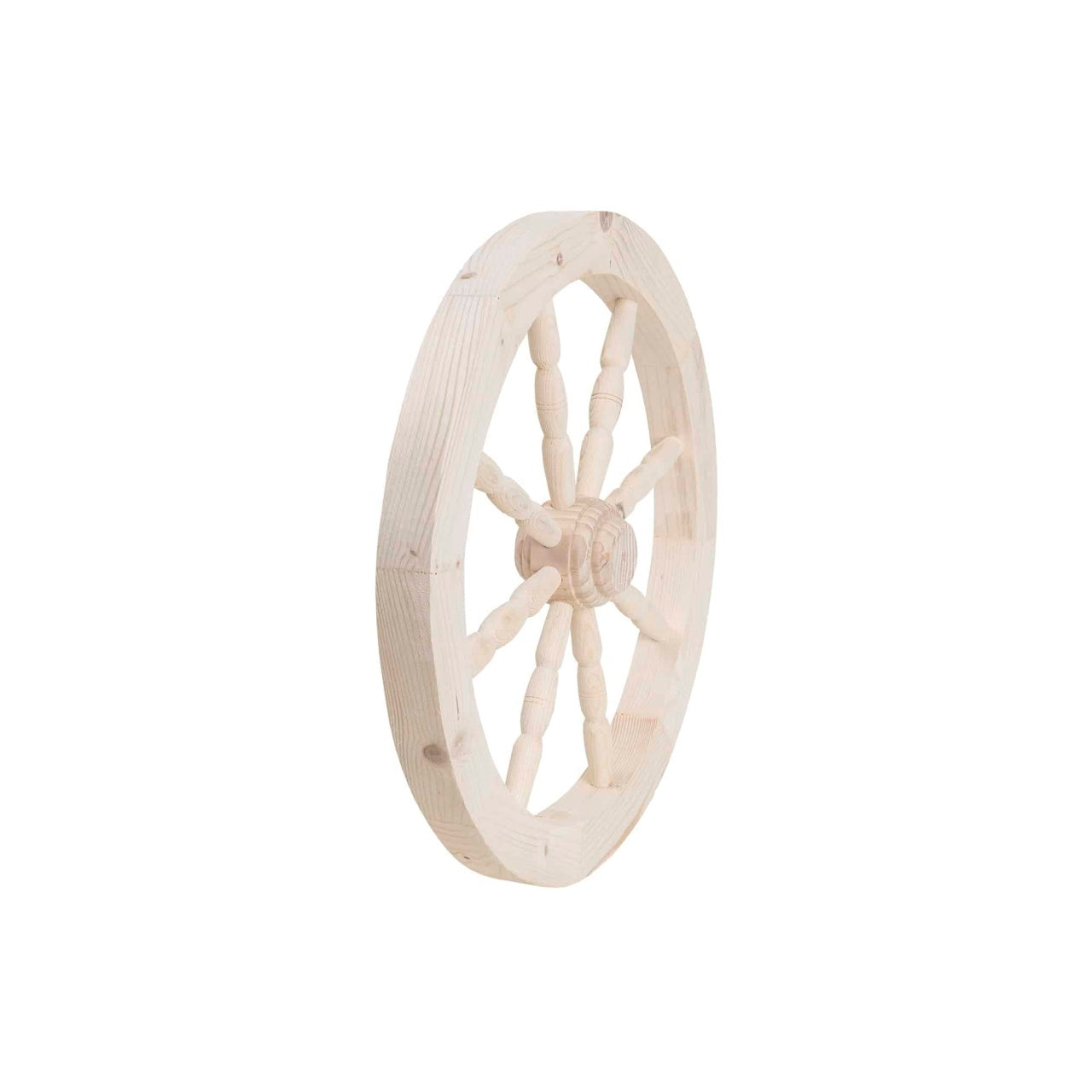 Roata decorativa din lemn, diametru 47 cm, alb