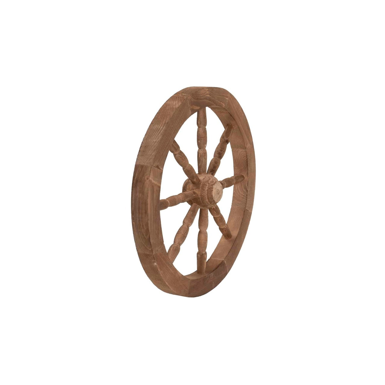 Roata decorativa din lemn, diametru 47 cm, maro