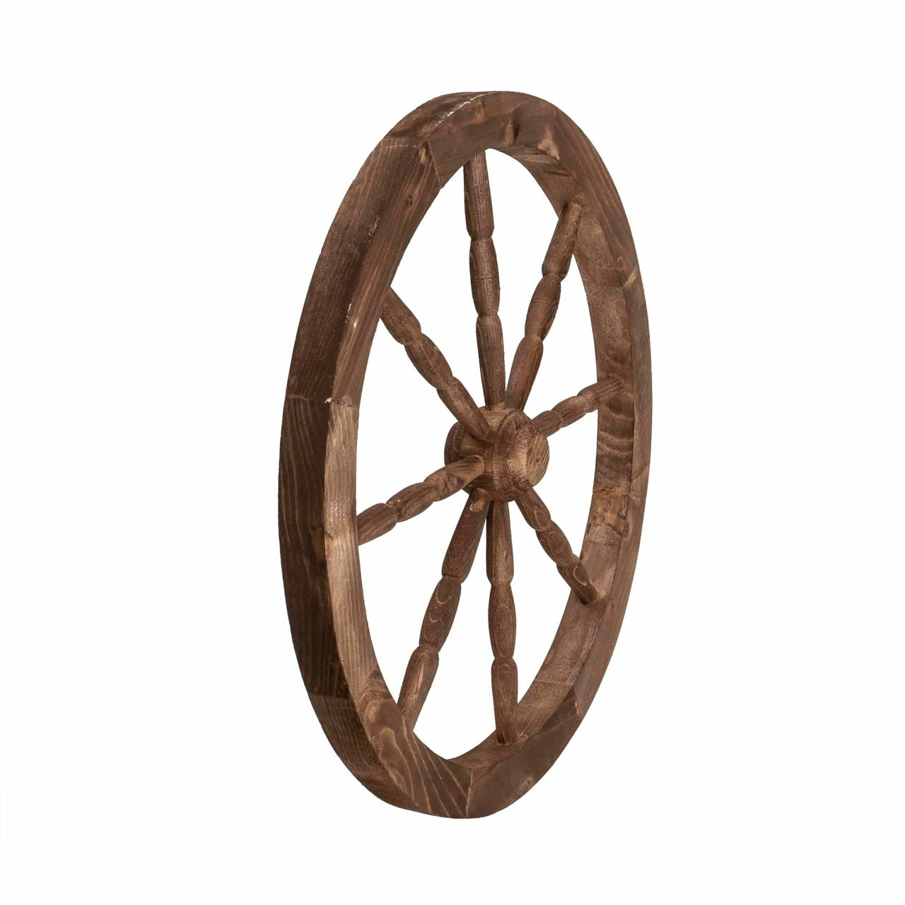 Roata decorativa din lemn, diametru 59 cm, maro