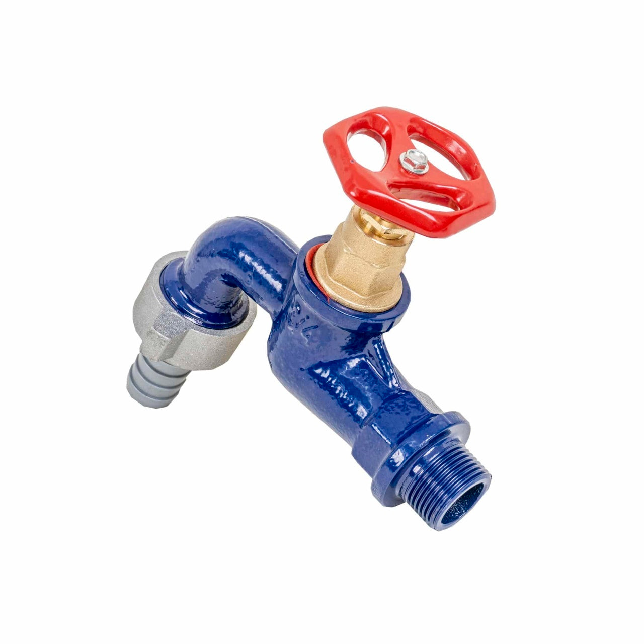 Robinet dublu din fonta 3/4, culoare albastra