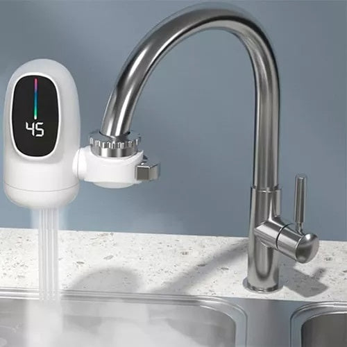 Robinet electric pentru incalzirea apei, putere 3000W, cu afisaj LED, consum redus, protectie impotriva scurgerilor, alb