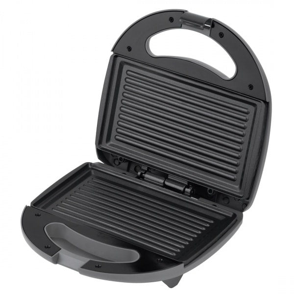 Sandwich maker negru cu putere 750W si indicator luminos