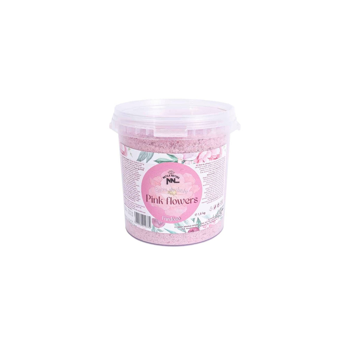 Sare de baie 1.5kg cu aroma Pink Flowers pentru relaxare si detensionare