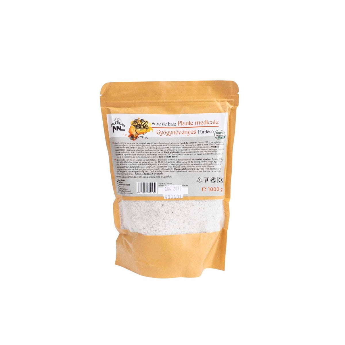 Sare de baie 1kg cu aroma plante medicinale pentru relaxare si detoxifiere