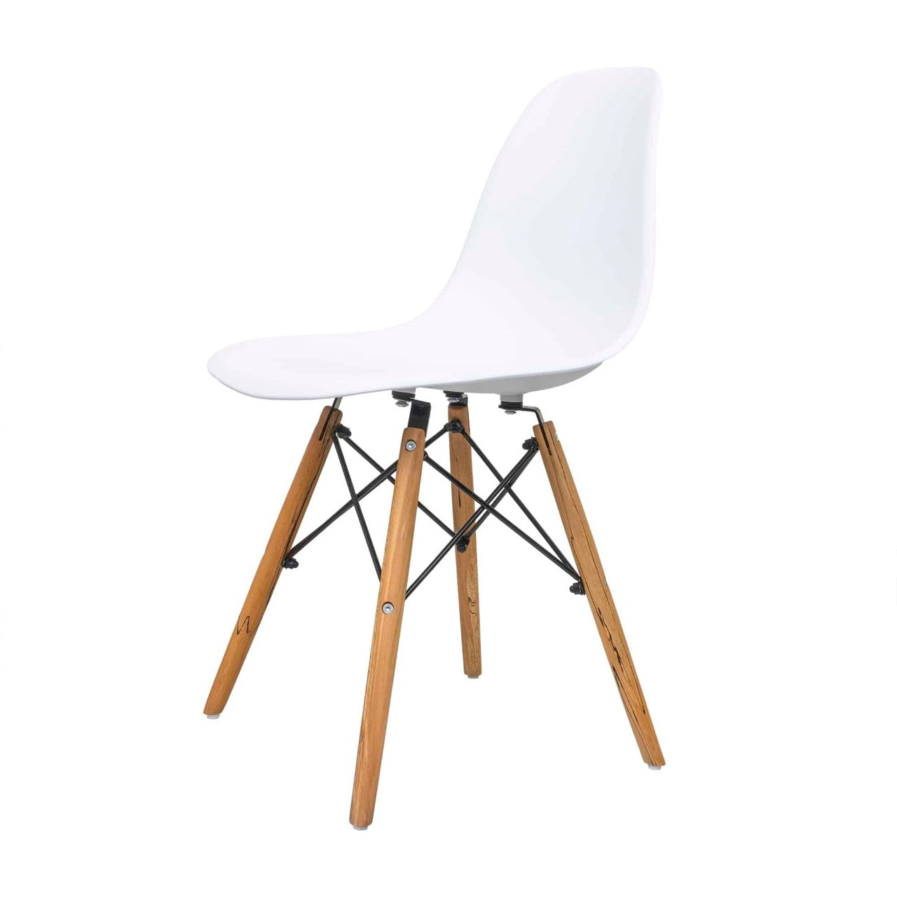 Scaun alb pentru bucatarie sau living, capacitate 120kg, structura lemn si otel