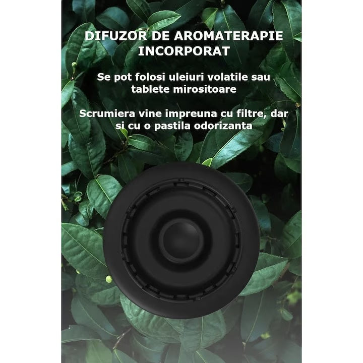 Scrumiera electrica cu aspiratie, purificator de aer, rasina epoxidica anti-topire, odorizant pentru eliminarea mirosului, gri
