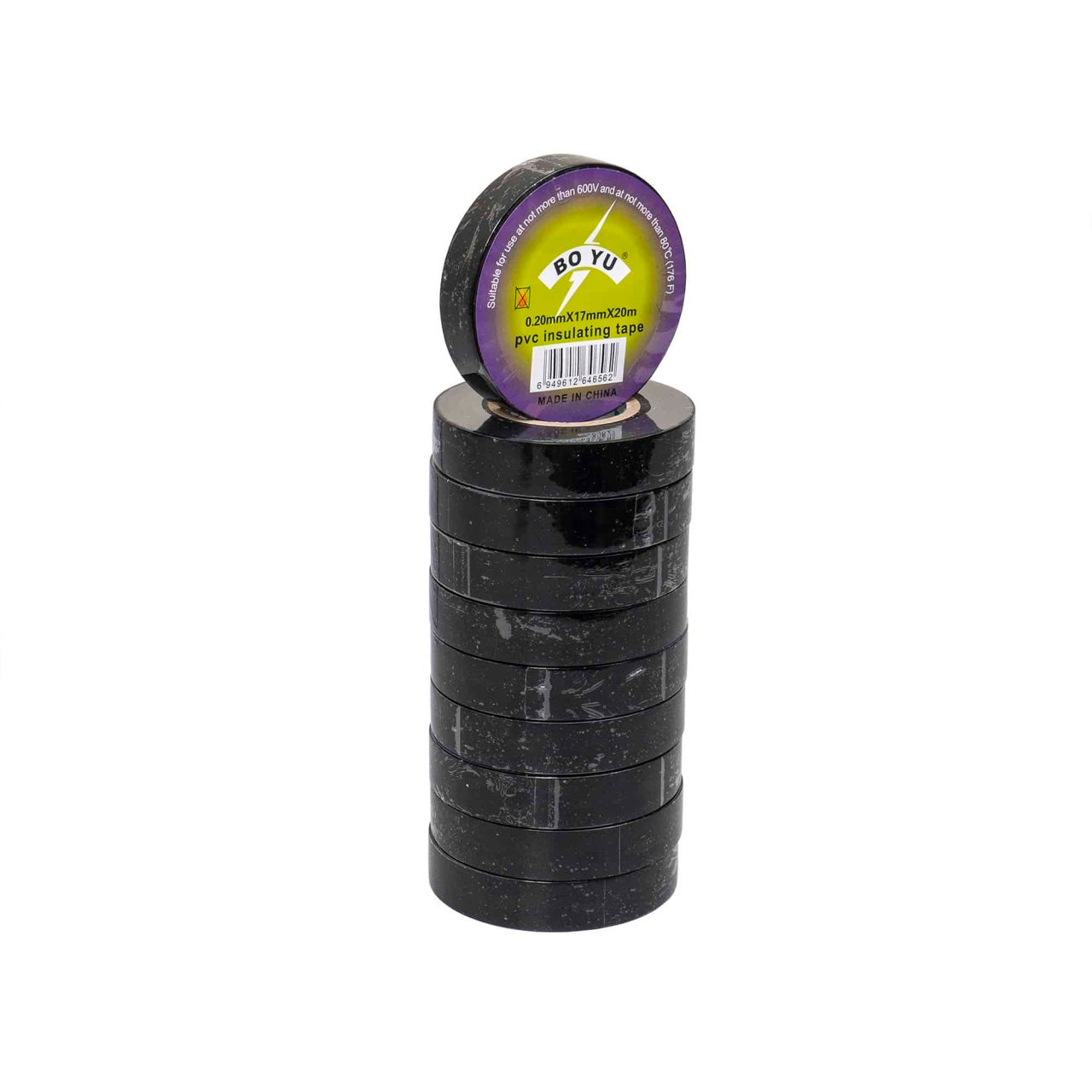 Set 10 bucati banda izolatoare fire 0.2x1.7mm, 20m negru PVC