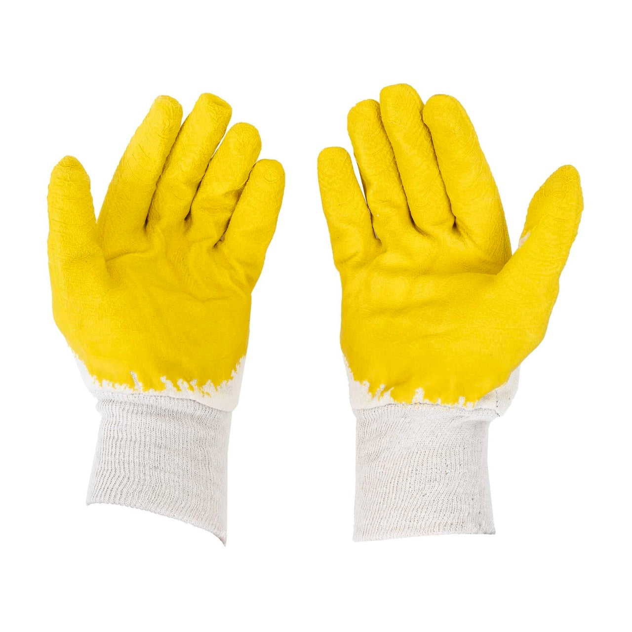 Set 12 buc manusi progrip galben, marime universala, latex exterior
