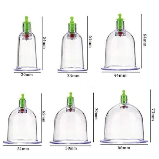 Set 12 Ventuze FOXMAG24 pentru Masaj, Pompa cu Vacum, Functie Terapeutica, Transparente