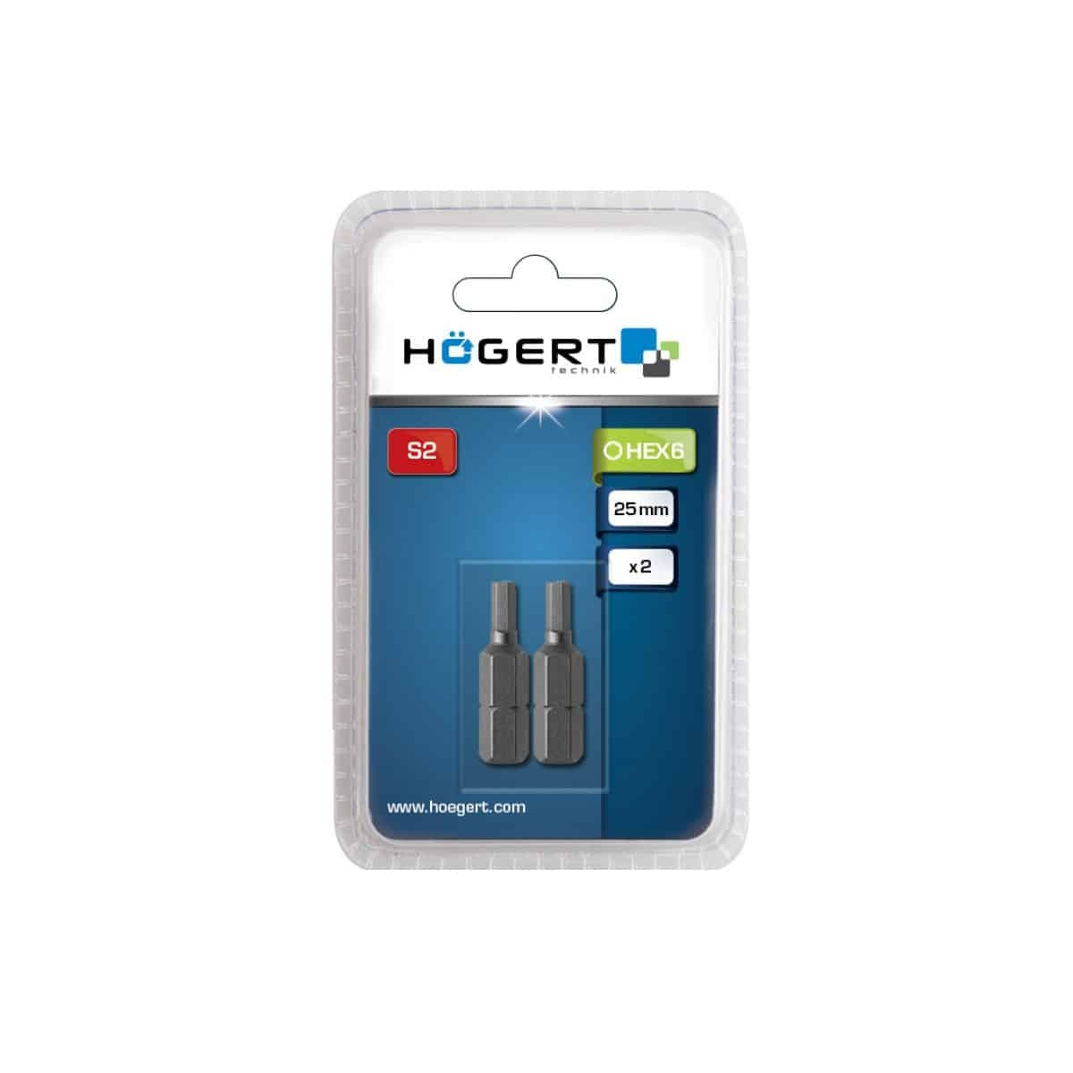 Set 2 bucati bit-uri surubelnita HEX H6, 25mm, otel S2 de calitate