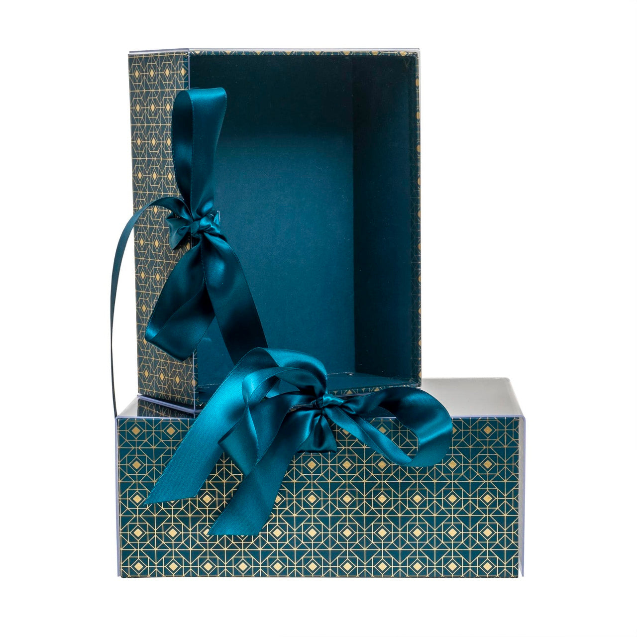 Set 2 cutii dreptunghiulare albastre, dimensiuni diferite, pentru decor si cadouri
