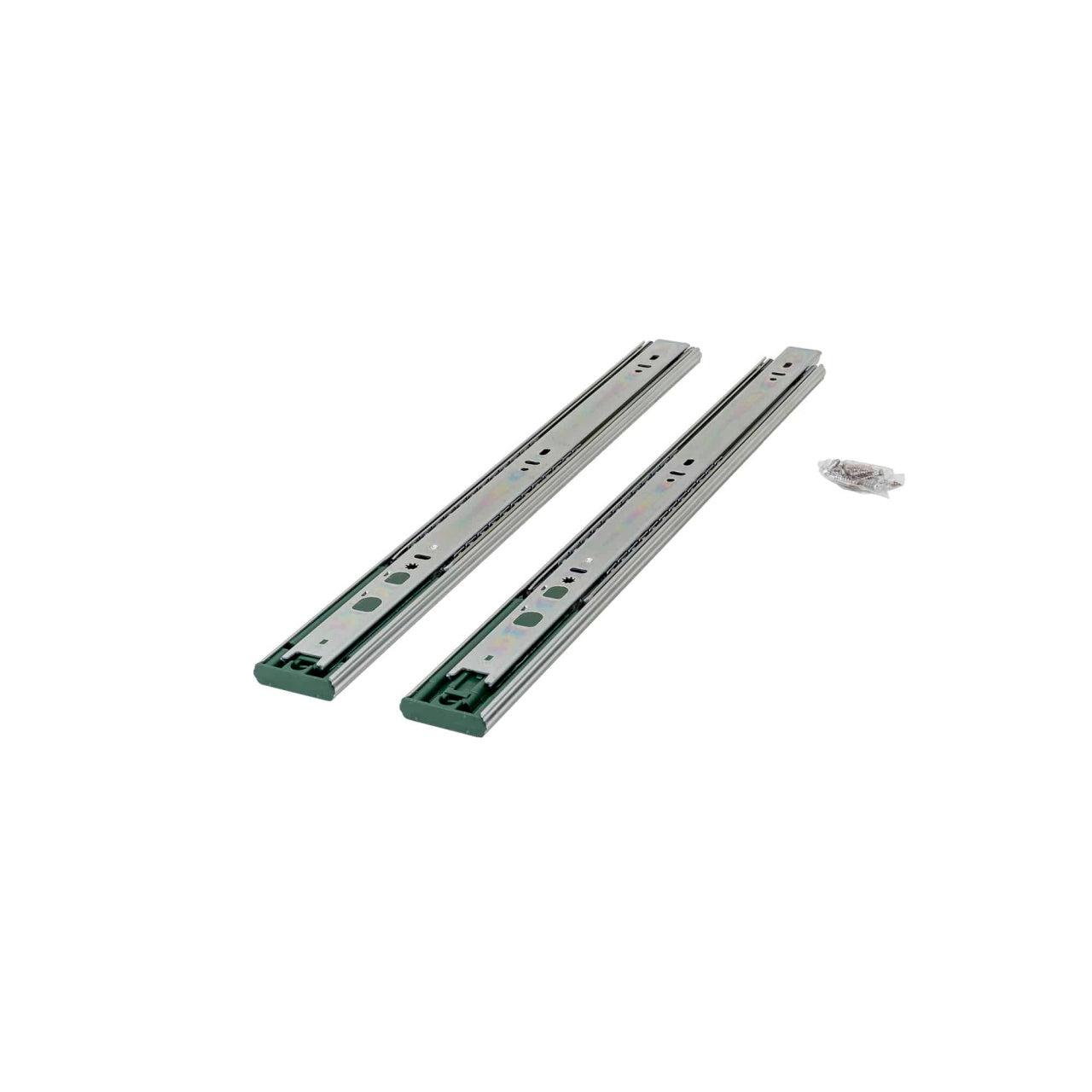 Set 2 glisiere cu bile, lungime 450mm, culoare argintie