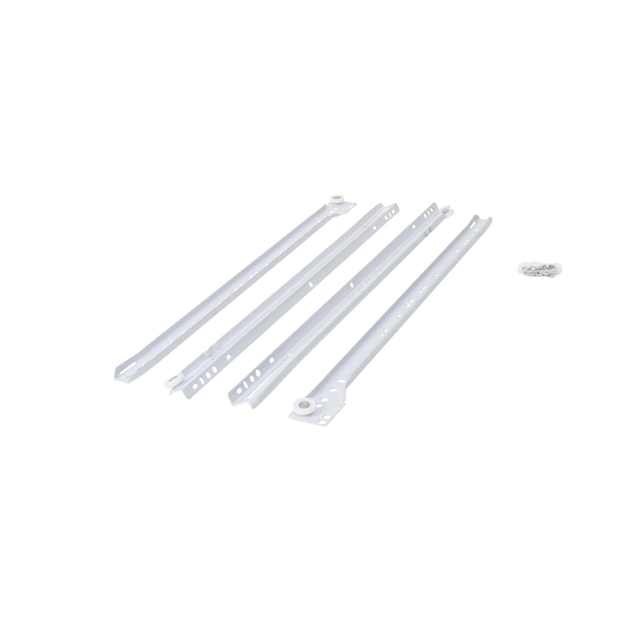 Set 2 glisiere pe role, lungime 450mm, alb